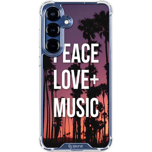 Peace Love And Music Galaxy S25 Clear Case